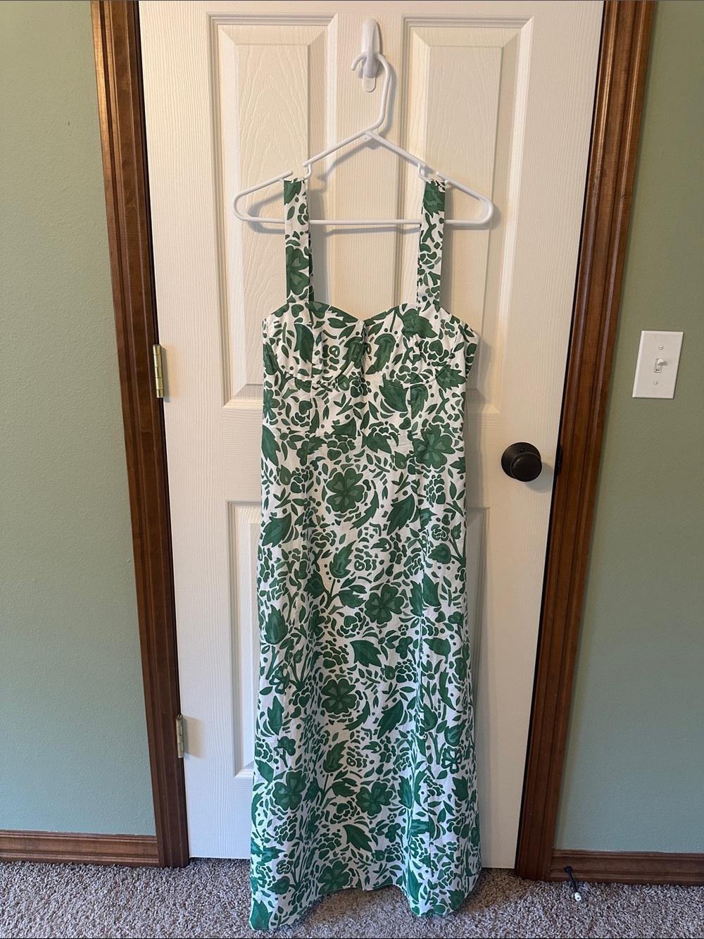 Vici Green and White Floral Maxi Dress